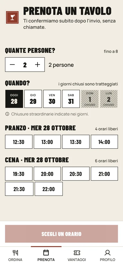 Un tavolo in tre tocchi. Senza doppie prenotazioni.